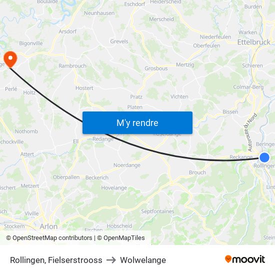 Rollingen, Fielserstrooss to Wolwelange map
