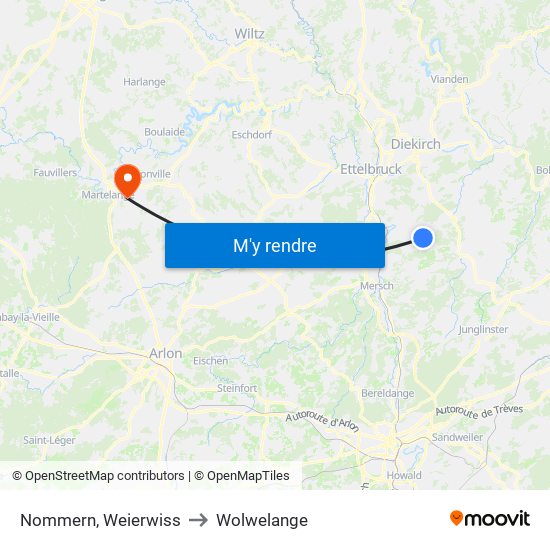 Nommern, Weierwiss to Wolwelange map