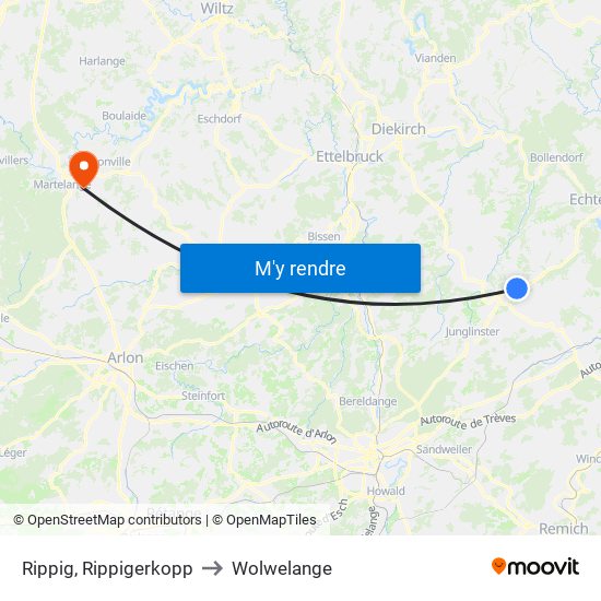 Rippig, Rippigerkopp to Wolwelange map