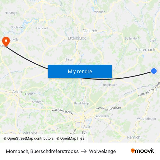 Mompach, Buerschdrëferstrooss to Wolwelange map