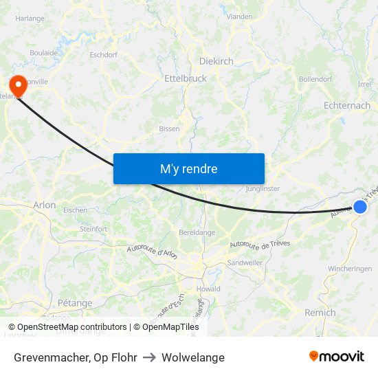 Grevenmacher, Op Flohr to Wolwelange map