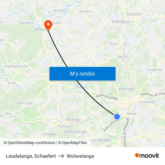 Leudelange, Schaefert to Wolwelange map