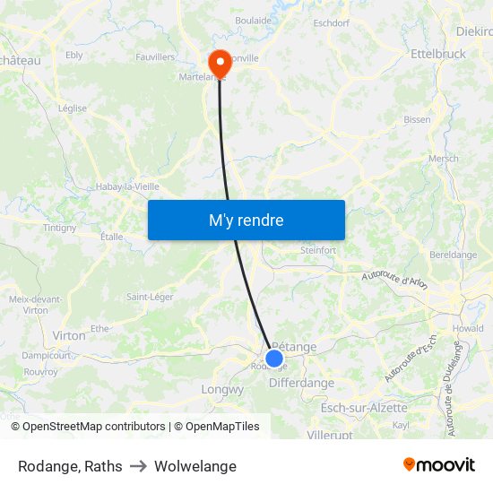 Rodange, Raths to Wolwelange map