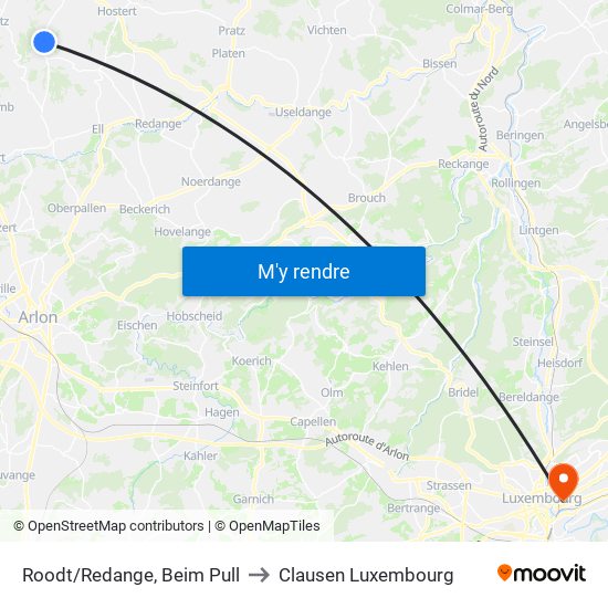 Roodt/Redange, Beim Pull to Clausen Luxembourg map