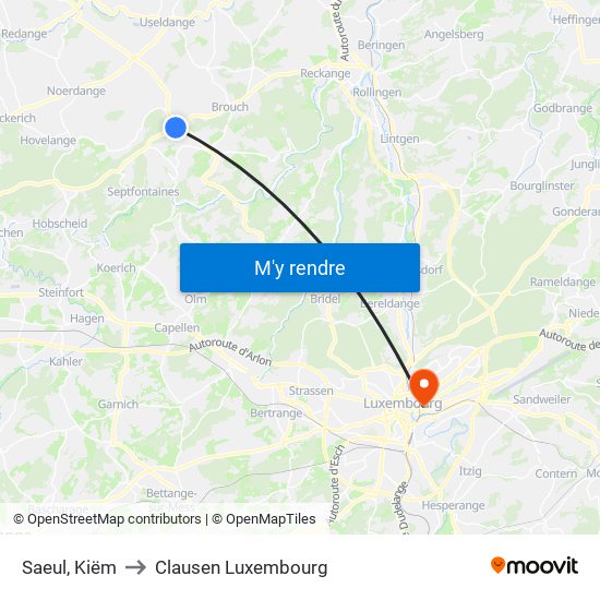 Saeul, Kiëm to Clausen Luxembourg map