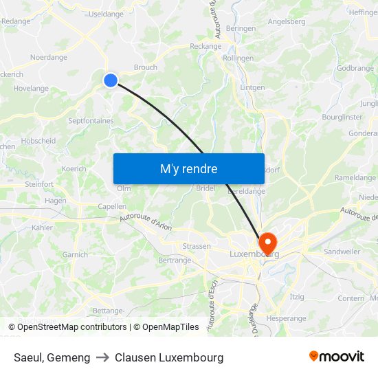 Saeul, Gemeng to Clausen Luxembourg map