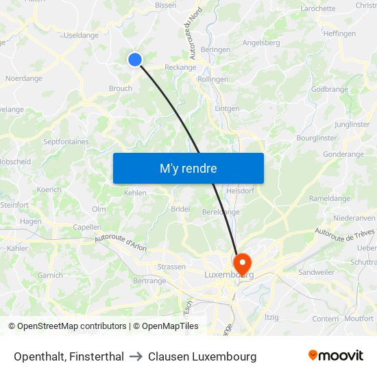 Openthalt, Finsterthal to Clausen Luxembourg map