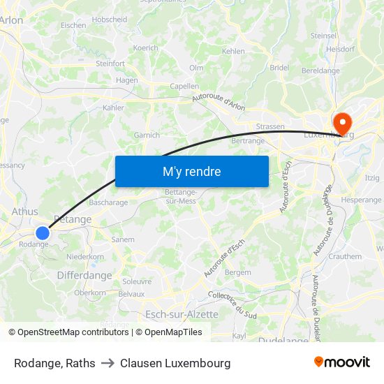 Rodange, Raths to Clausen Luxembourg map