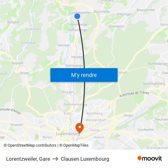 Lorentzweiler, Gare to Clausen Luxembourg map
