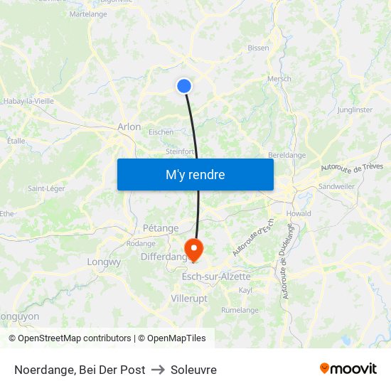 Noerdange, Bei Der Post to Soleuvre map