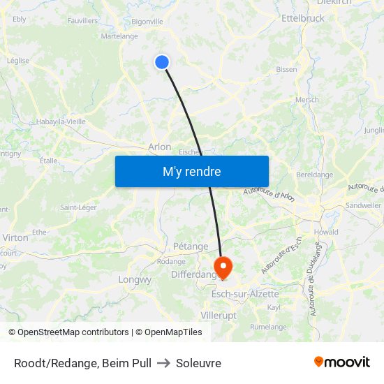 Roodt/Redange, Beim Pull to Soleuvre map