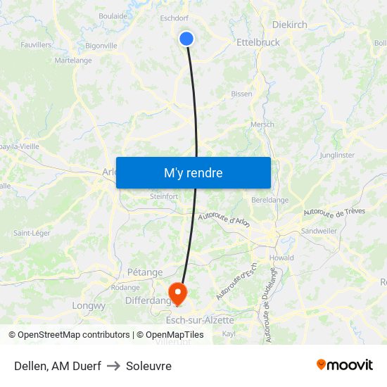 Dellen, AM Duerf to Soleuvre map