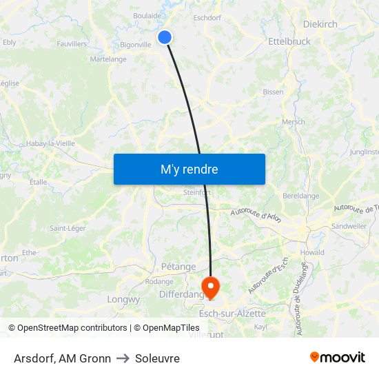 Arsdorf, AM Gronn to Soleuvre map