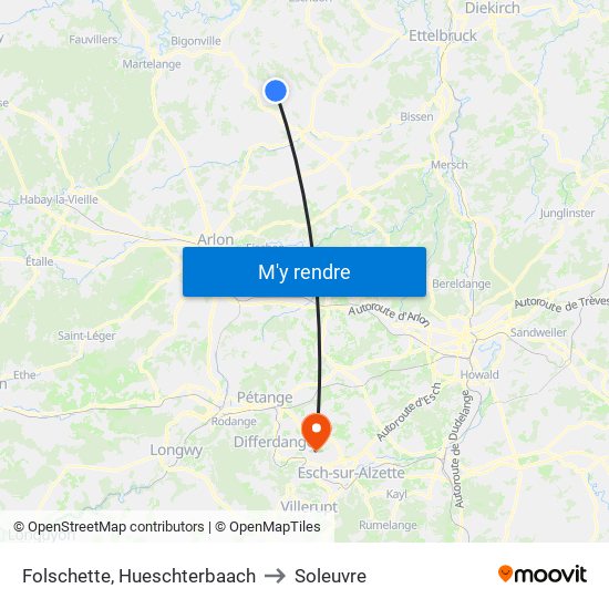 Folschette, Hueschterbaach to Soleuvre map