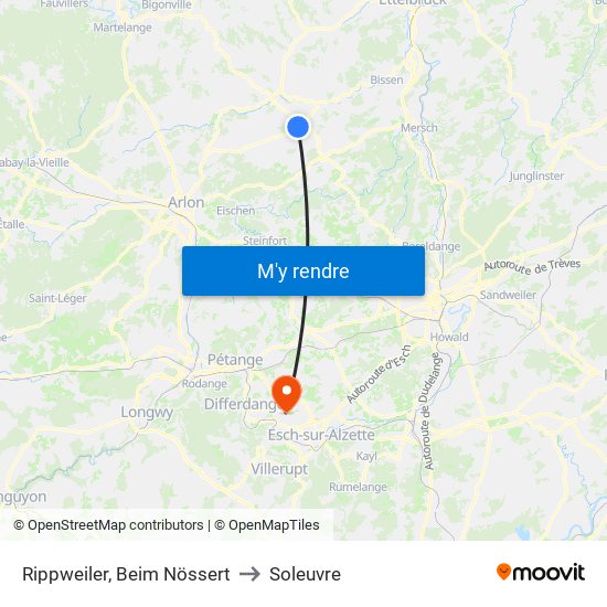 Rippweiler, Beim Nössert to Soleuvre map