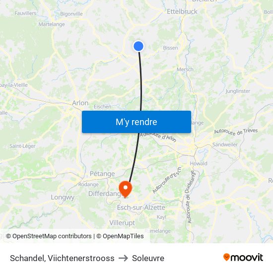 Schandel, Viichtenerstrooss to Soleuvre map