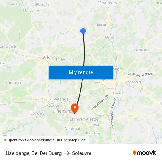 Useldange, Bei Der Buerg to Soleuvre map