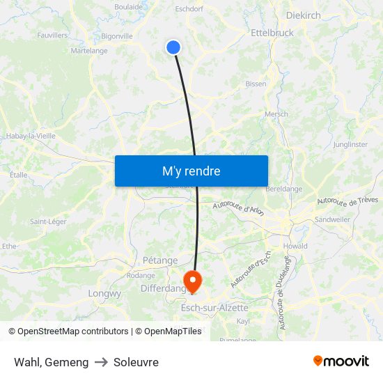 Wahl, Gemeng to Soleuvre map