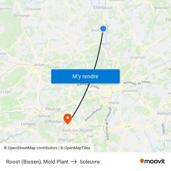 Roost (Bissen), Mold Plant to Soleuvre map