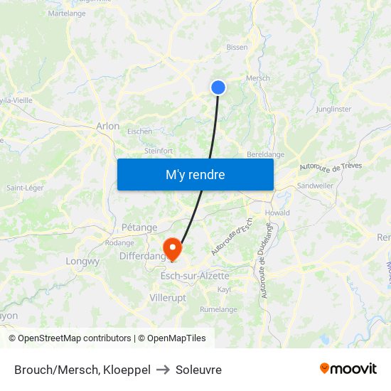 Brouch/Mersch, Kloeppel to Soleuvre map