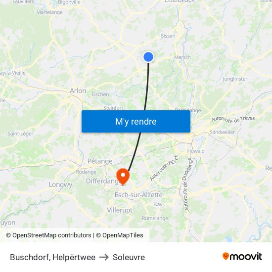 Buschdorf, Helpërtwee to Soleuvre map