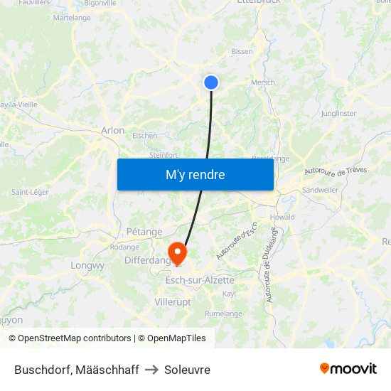 Buschdorf, Määschhaff to Soleuvre map