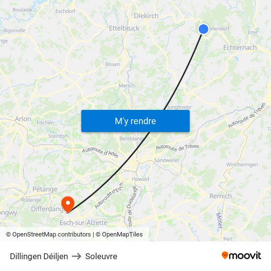 Dillingen Déiljen to Soleuvre map