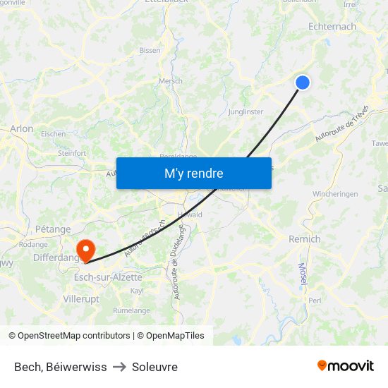 Bech, Béiwerwiss to Soleuvre map