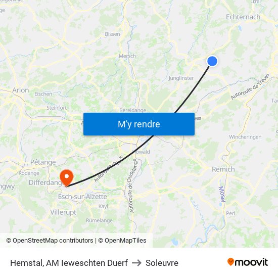 Hemstal, AM Ieweschten Duerf to Soleuvre map