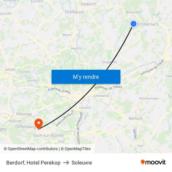 Berdorf, Hotel Perekop to Soleuvre map