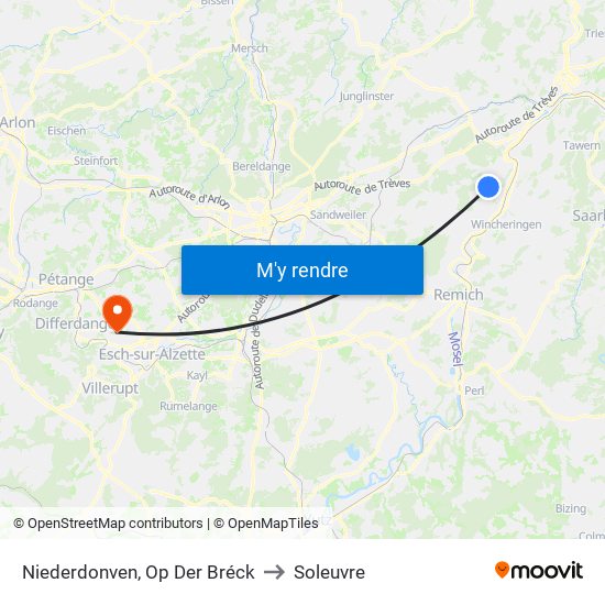 Niederdonven, Op Der Bréck to Soleuvre map