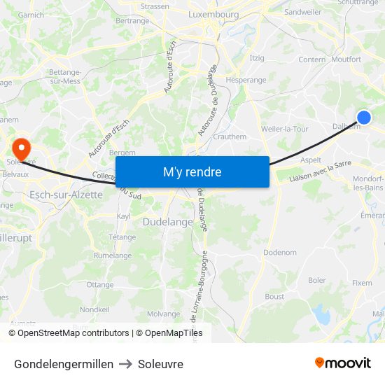 Gondelengermillen to Soleuvre map