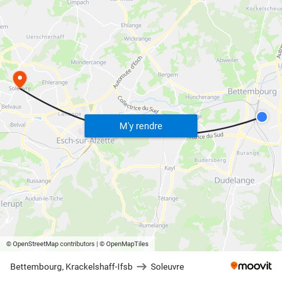 Bettembourg, Krackelshaff-Ifsb to Soleuvre map