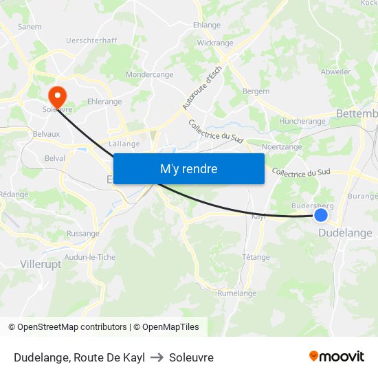 Dudelange, Route De Kayl to Soleuvre map