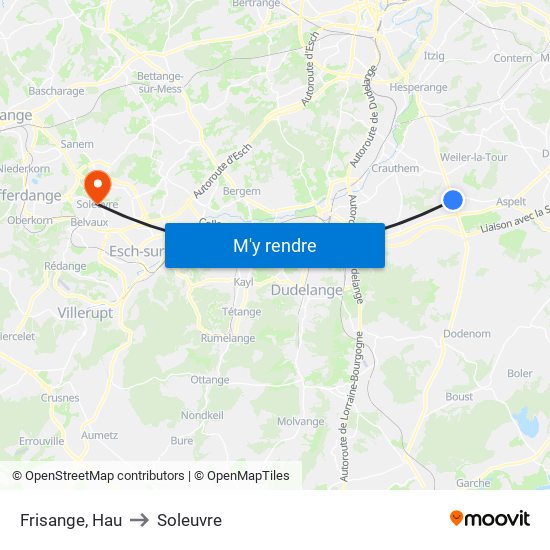 Frisange, Hau to Soleuvre map