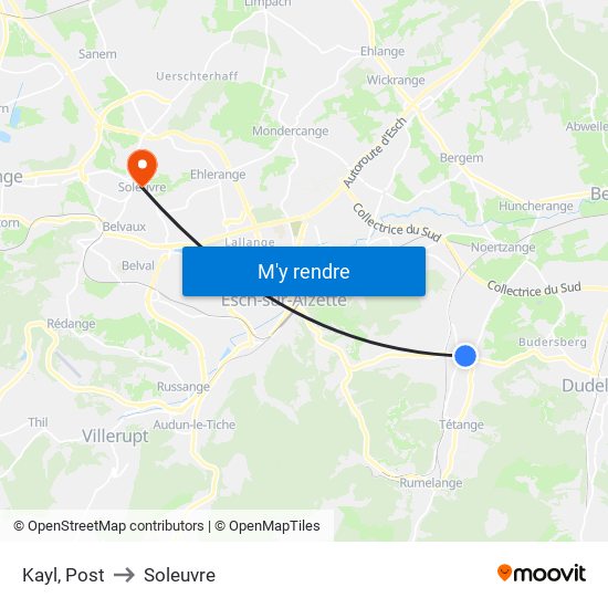 Kayl, Post to Soleuvre map