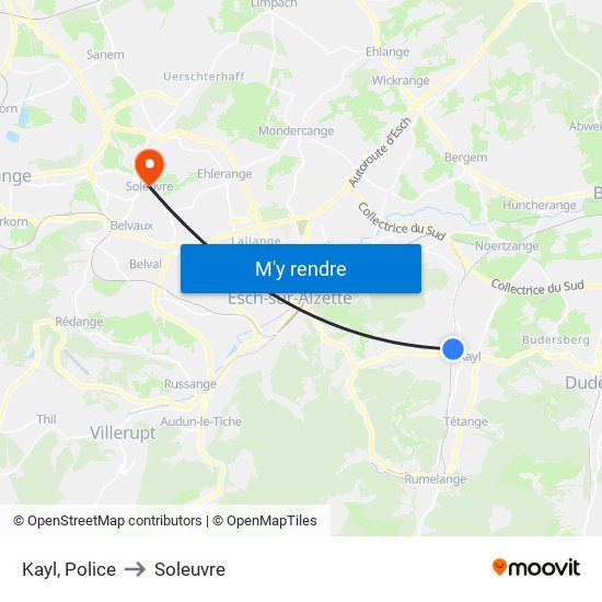 Kayl, Police to Soleuvre map