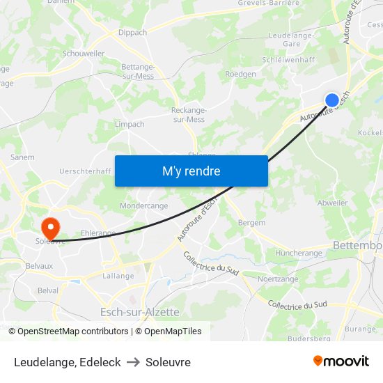 Leudelange, Edeleck to Soleuvre map