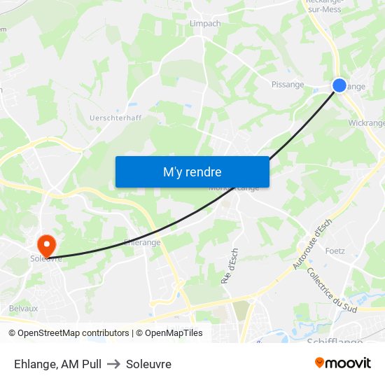 Ehlange, AM Pull to Soleuvre map