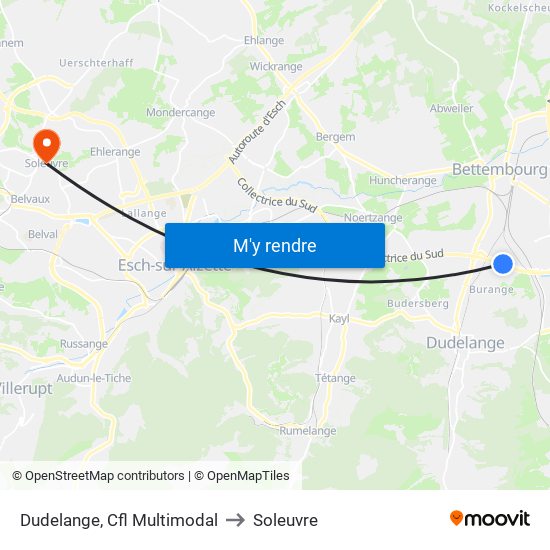 Dudelange, Cfl Multimodal to Soleuvre map