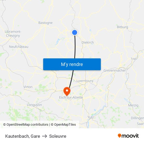 Kautenbach, Gare to Soleuvre map