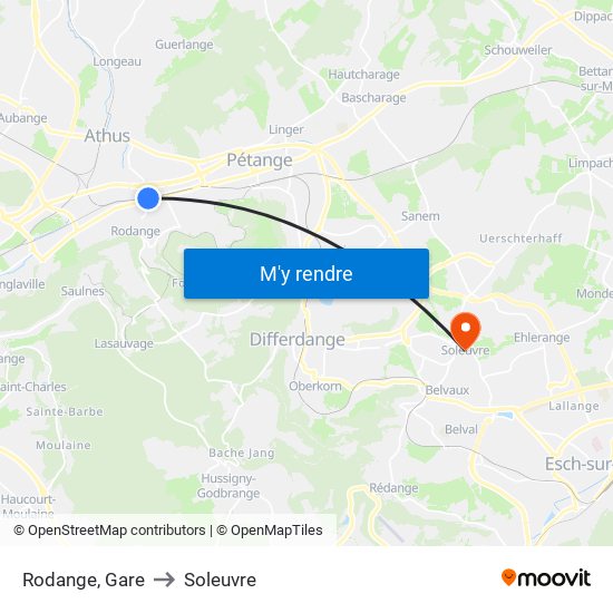 Rodange, Gare to Soleuvre map