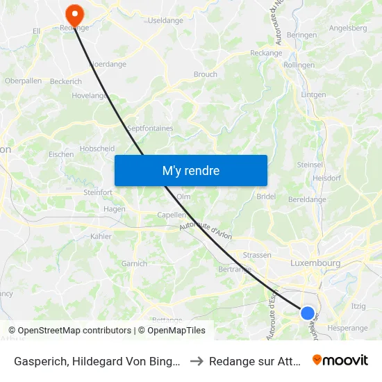 Gasperich, Hildegard Von Bingen to Redange sur Attert map