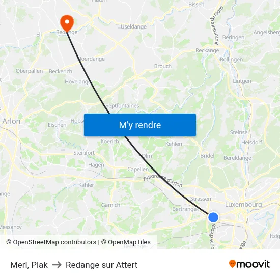 Merl, Plak to Redange sur Attert map