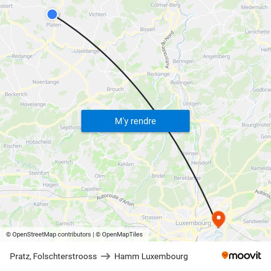 Pratz, Folschterstrooss to Hamm Luxembourg map