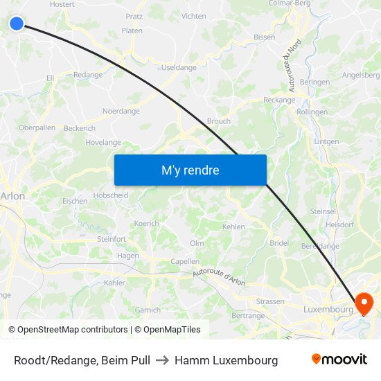 Roodt/Redange, Beim Pull to Hamm Luxembourg map