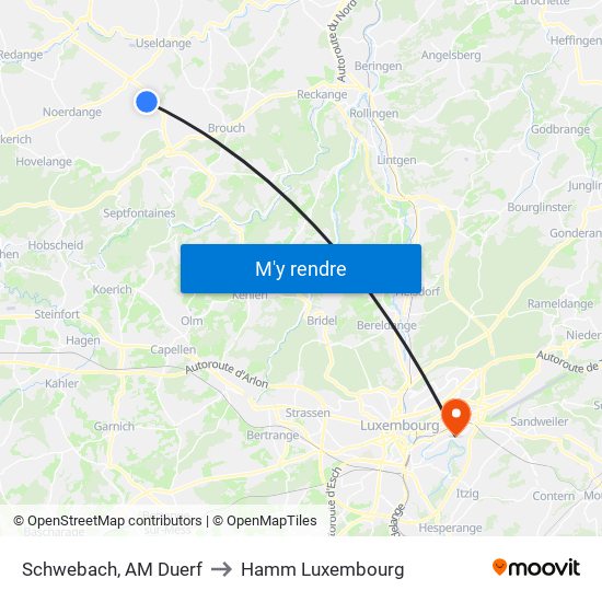 Schwebach, AM Duerf to Hamm Luxembourg map