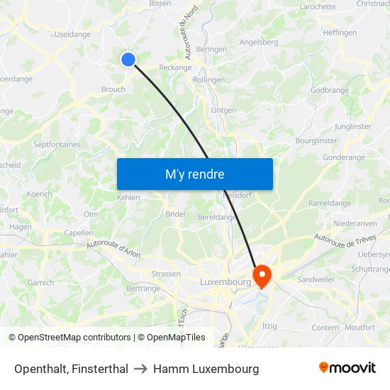 Openthalt, Finsterthal to Hamm Luxembourg map