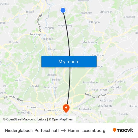 Niederglabach, Peffeschhaff to Hamm Luxembourg map