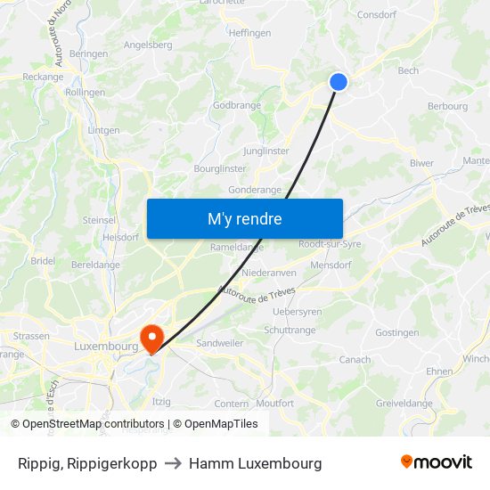 Rippig, Rippigerkopp to Hamm Luxembourg map